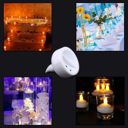 6432 Set of 12 Flameless Floating Candles Battery Operated Tea Lights Tealight Candle - Decorative, Wedding.( Diya , Divo , Diva , Deepak , Jyoti ,) - Image 3