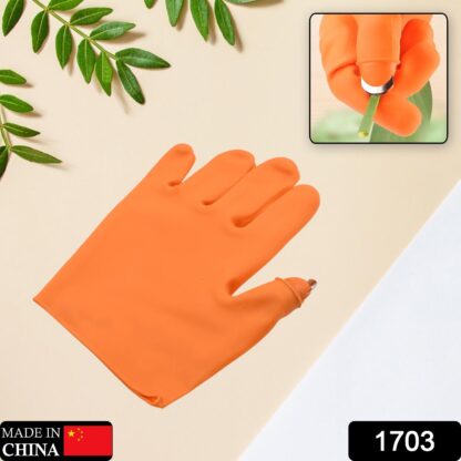 1703 Gloves Silicone Thumb Knife Finger Protector Gears Cutting Vegetable Harvesting Knife Pinching Plant Blade Scissors Garden Gloves, Right-Handed Gloves (1Pc) - Image 2