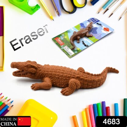 4683 CROCODILE SHAPED ERASERS ANIMAL ERASERS FOR KIDS, CROCODILE ERASERS 3D ERASER, MINI ERASER TOYS, DESK PETS FOR STUDENTS CLASSROOM PRIZES CLASS REWARDS PARTY FAVORS - Image 2