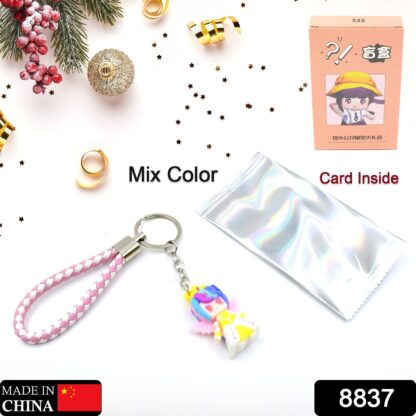 8837 Cute Keychain With Card Gift - Keychain Accessories Key Chain Backpack Charms Car Keys Keychain for Kids Girls, Unicorn Toy and Charm Key- Chain for Bag  / Door Key- Ring / car Key- Ring / Party Favor (Mix Color & Design 1 Pc ) - Image 2