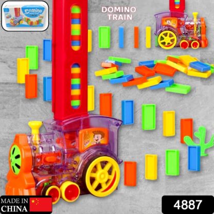 Play Game Transparent Funny Train Engine with Blocks Set 60 Blocks Toy with Music and Lights Automatic Blocks Toy Train Set for Kids ( Batteries not included) - Image 2