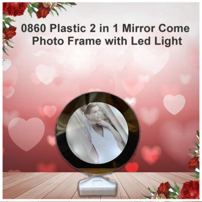 Plastic 2 in 1 Mirror Come Photo Frame with Led Light - Image 6