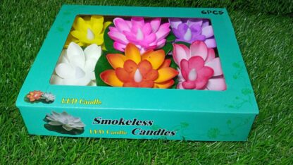 6556 Water Floating Smokeless Candles & Lotus Flowers Sensor Led TeaLight for Outdoor and Indoor Decoration - Pack of 6 Candle Candle (Pack of 6) - Image 10