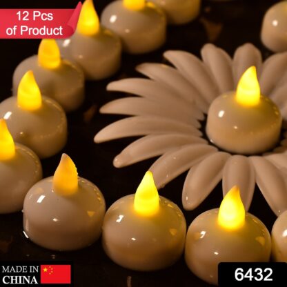 6432 Set of 12 Flameless Floating Candles Battery Operated Tea Lights Tealight Candle - Decorative, Wedding.( Diya , Divo , Diva , Deepak , Jyoti ,) - Image 2