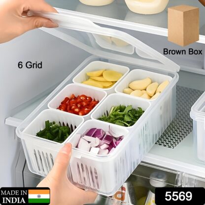 Fridge Storage Boxes Freezer Storage Containers, Container for Kitchen Storage Set, Storage in Kitchen, Vegetable Storage, Draining Crisper Refrigerator Food Box (1 Pc) - Image 2