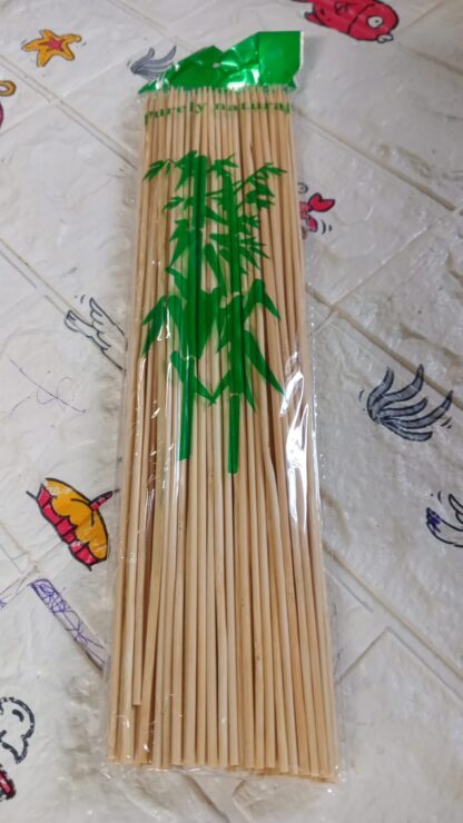 1107 Camping Wooden Color Bamboo BBQ Skewers Barbecue Shish Kabob Sticks Fruit Kebab Meat Party Fountain Bamboo BBQ Sticks Skewers Wooden (30cm) - Image 6