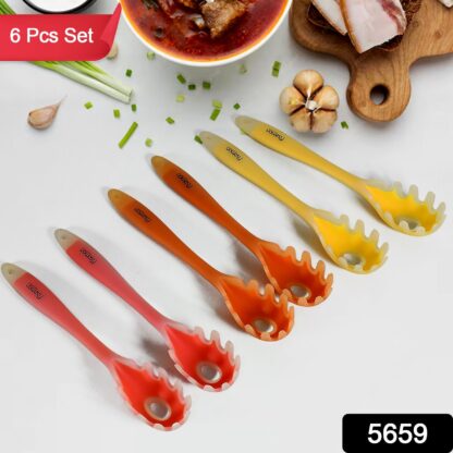 Multipurpose Silicone Spoon, Silicone Basting Spoon Non-Stick Kitchen Utensils Household Gadgets Heat-Resistant Non Stick Spoons Kitchen Cookware Items For Cooking and Baking (6 Pcs Set) - Image 2