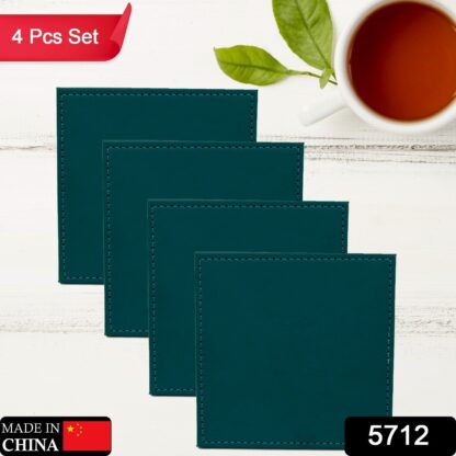 Square Tea Coaster - Dining Table Decor Accessories - Coaster for Dining Table for Hot Pots Coasters for Cups Durable and Long-Lasting, Leather Coffee Table for Home or Office Use (1 pc & 4 pc) - Image 3