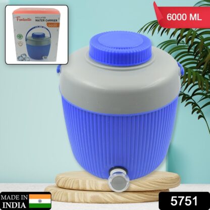 5751 Insulated Water Jug, Insulated Plastic Water Jug with a Sturdy Handle, Water Jug Camper with Tap Plastic Insulated Water Water Storage Cool Water Storage for Home & Travelling (6000 ML ) - Image 2