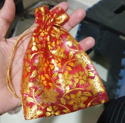 4527  Net Fabric Drawstring Pouch for Dry Fruits Packing, Organza Shagun Potli Baba, Wedding Party Favor Gift Bags - Image 7