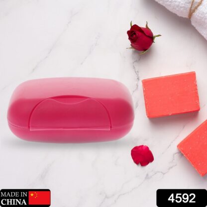 4592 Travel Soap Case Box Plastic Soap Box With Cover Waterproof Leakproof Soap Dish For Bathroom & Travel Use (1Pc) - Image 2