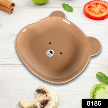 8186 Durable Food Serving Plate, Bear Shaped Plate Cartoon Snack Plates For Serving Fruits & Desserts (1 Pc) - Image 2