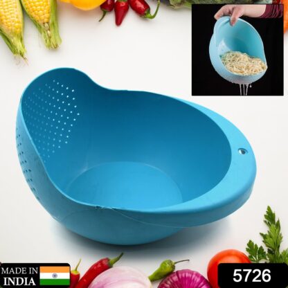 5726 Plastic Rice Bowl / Food Strainer Thick Drain Basket for Rice, Vegetable & Fruit, Strainer Colander, Fruit Basket, Pasta Strainer, Washing Bowl (1 pc ) - Image 2