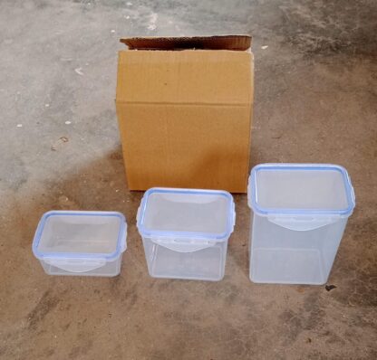 5496  Kitchen Storage Container Set with Food Grade Plastic and Air Seal Lock Lid for Storage of Grocery, Spices, Dry fruits Use For Home, Office, Restaurant, Canteens (3 Piece Set) - Image 8