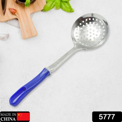 Colander Spoon, Non Slip Hand Polished Thickened Hot Pot Spoon for Kitchen for Restaurant, Stainless Steel Cooking Colander Skimmer Slotted Spoon Kitchen Strainer Ladle with Long Handle for Kitchen Cooking Baking (35 Cm & 34Cm) - Image 2