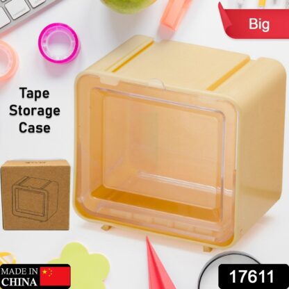 17611 Storage Box Storage Container Tape Storage Boxes Durable Convenient Plastic Transparent Lid Visible Tape Storage Box / Case for Office - Image 2