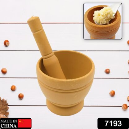 7193  Mortar and Pestle Set for Spices, Okhli Masher, Khalbatta, Kharal, Mixer, Natural & Traditional Grinder and Musal, Well Design for Kitchen, Home, Herb - Image 2