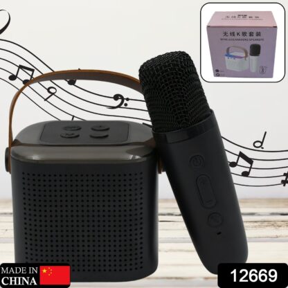 Wireless Speaker Microphone Set, RGB Light Support Memory Card PortableKaraoke Machine Perfect  for Travel TV - Image 2