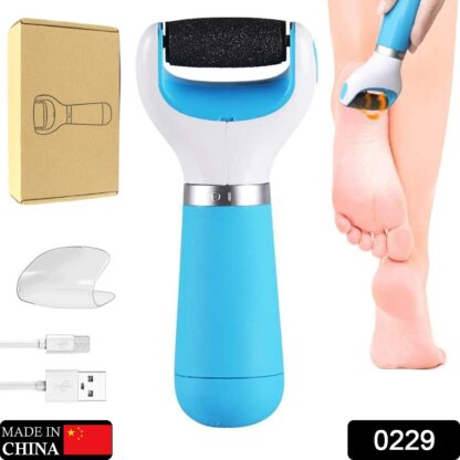 0229 Electronic Dry Foot File, Callous Remover for Feet, Electric Foot with Roller Hard and Dead Skin- Regular Coarse, Baby smooth feet in minutes. For in home padicure foot care, Battery Powered & USB (Battery not included) - Image 2