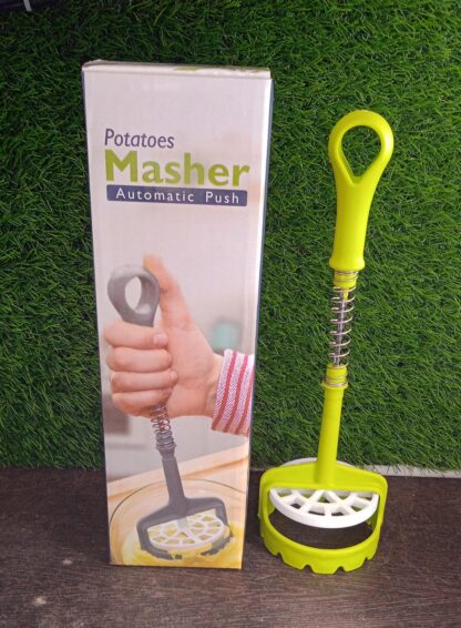 5768 Multi Functional One-Handed Plastic Manual Mashed Potatoes Masher, Mash Sweet Potato Masher with Comfort Grip and Stainless-Steel Spring Design for Nonstick Pans (1 Pc) - Image 7