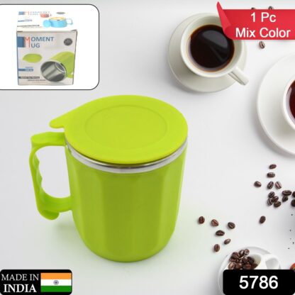 Stainless Steel Lid Cover Hot Coffee/Tea Mug Hot Insulated Double Wall Stainless Steel, Coffee and Milk Cup with Lid - Coffee Cup Approx 250 ML, 300 ML ( 1 Pc Mix Color) - Image 2