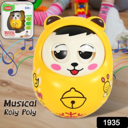 1935 Musical Roly Poly Toys for Baby | Push and Shake Wobbling Toy with Music | Tumbler Doll Toy for Babies | Sound Balancing Doll Toys for Baby Boys, Girls 8+ Months Multicolor (1 Pc) - Image 2