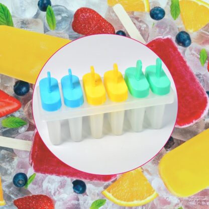 Ice Candy Maker Upgrade Popsicle Molds Sets 6 Ice Pop Makers Reusable Ice Lolly Cream Mold Home-Made Popsicles Mould with Stick - Image 3