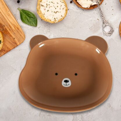 8186 Durable Food Serving Plate, Bear Shaped Plate Cartoon Snack Plates For Serving Fruits & Desserts (1 Pc) - Image 4