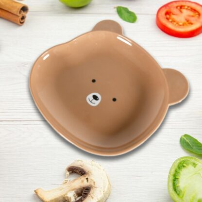 8186 Durable Food Serving Plate, Bear Shaped Plate Cartoon Snack Plates For Serving Fruits & Desserts (1 Pc)