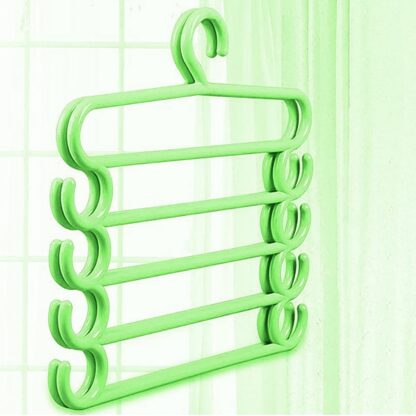 Multi-Purpose 5 Layers Trouser Hanger Magic Closet Hanger Space Saver Storage Plastic Hanger (1 Pc / Mix Color) - Image 7