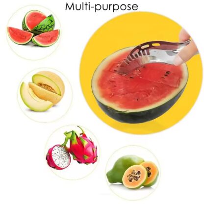 3in1 Stainless Steel Watermelon Cantaloupe Slicer Knife, Corer Fruit, Vegetable Tools Kitchen (1 Pc) - Image 4