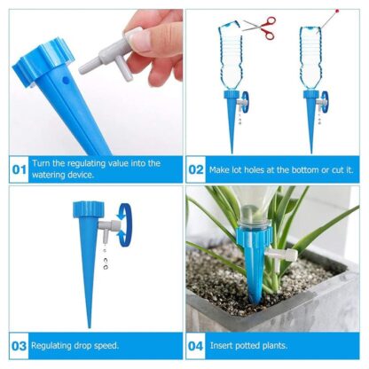 Plant Watering Spikes self Watering Spikes Water dripper for Plants, Adjustable Plant Watering Devices with Slow Release Control Valve Switch - Image 6