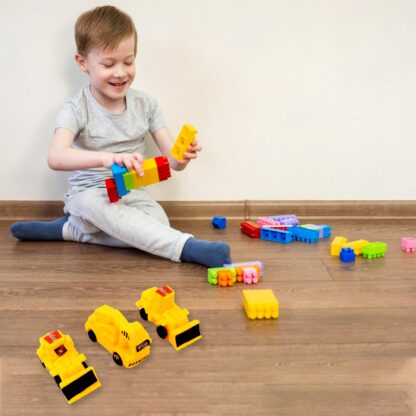 Vehicle Car Engineering Automobile Construction Car Toys Set for Children Kids Crane Excavator Road Roller Forklift Mixer Truck Transporter Truck Machine Construction Toys (6 Pcs Set) - Image 4