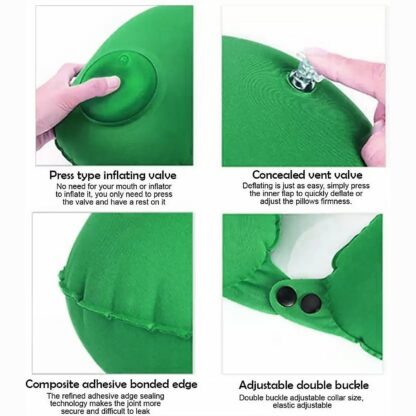 Inflatable & Foldable, Pillow U Shape Air Cushion Travel Pillow, Travel Business Trip Neck Pillow for Long Trips, Ideal for Men & Women Portable, and Perfect for Backpacking, Car Camping, and Even Airplane Travel - Image 5