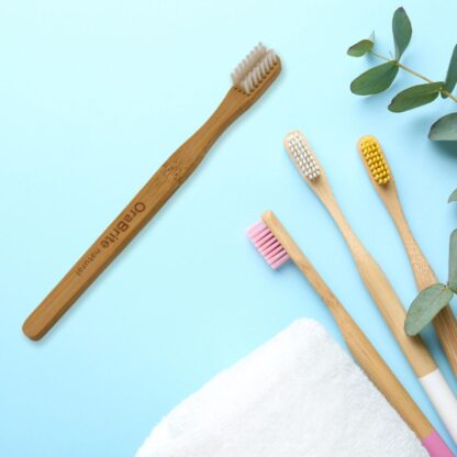 Bamboo Wooden Toothbrush Soft Toothbrush Wooden Child Bamboo Toothbrush Biodegradable Manual Toothbrush for Adult, Kids (15 pcs set / With Round Box) - Image 6