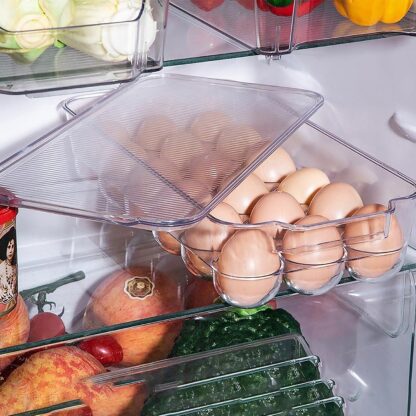 Plastic 18 Cavity Egg Storage Box Or Egg Trays For Refrigerator With Lid & Handles High Quality, Rectangular Egg Tray Box For 18 Egg (1 Pc) - Image 6