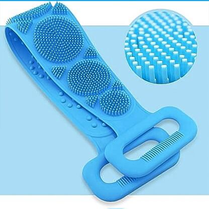 Silicone Body Back Scrubber Double Side Bathing Brush for Skin Deep Cleaning Massage, Dead Skin Removal (77 Gm | Small Size / 1pc) - Image 6