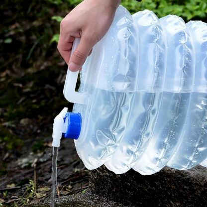 Outdoor Camping Collapsible Portable Water Container with Carry Handle Tap Valve Large Food Grade - Image 4