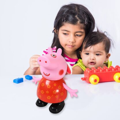 Pig Children Play toy, Pretend Play Toy Fun Gift for Kids, Movable Hands, Legs Pig Pretend Play Toy Set for Kids Children with Soft Rubber Material (1 Pc / Battery Not included) - Image 3