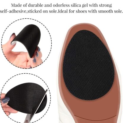 Non-Slip Shoe Pads, Rubber Shoe Sole Protector Pads, Self-Adhesive Shoe Grips Pads Stickers Non Skid for Ladies Shoes, High Heels, Boots - Image 4