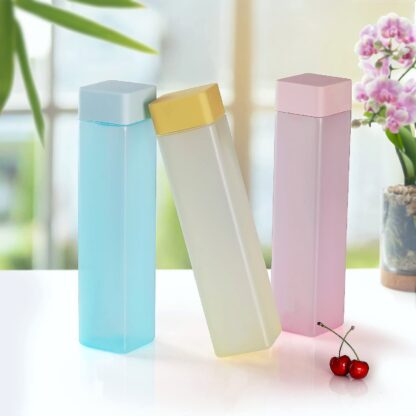 Large Capacity Plastic Water Bottle | Office Bottle | Gym Bottle | Home | Kitchen | Leakproof and BPA Free Drinks Bottle | Square Water Drink Juice Bottle Wide-Mouth BPA Free Leak-Free Lightweight (1 pc / Mix Color / 1000 ML Approx) - Image 4