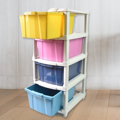 4-Layer Plastic Drawer Storage Organizer, Multi-Purpose Cabinet (1 Pc) - Image 4