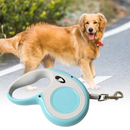 Retractable Dog Leash, Pet Walking Leash with Anti-Slip Handle, Strong Nylon Tape, Tangle-Free, One-Handed One Button Lock & Release, Suitable for Small / Medium Dog Or Cat, 16.5 ft (5 m)  - Image 3