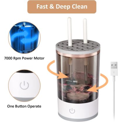 Automatic Makeup Brush Cleaner Fast Electric Brush Cleaner Hand Free Machine Super Clean Brush Washer & Brushes Organizer Tool (1 Pc) - Image 5