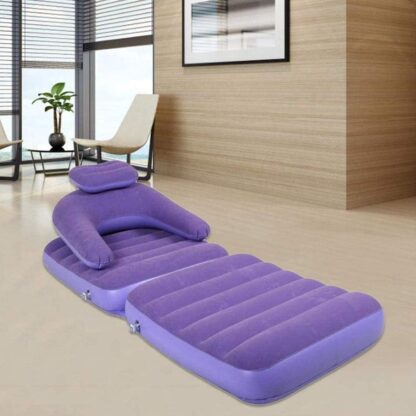 2 in 1 Air Mattress & Lounger, Portable Inflatable Mattress Air Sofa With Air Hand Pump (175×75 cm) - Image 8