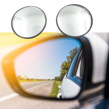 Car Blind Spot Side Mirror Round HD Glass Blindspot Mirror Convex Rear View Mirror, Car Mirror Accessories Suitable to All Cars, Frameless Design (2 Pcs Set) - Image 4