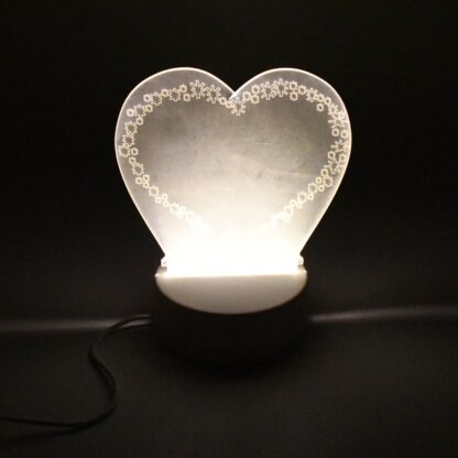 Creative Visualization Lamp 3 D Acrylic Decorative Lamp for Creative Keeps Notes Drawing Table Lamp for Home Decor / Bedroom / Gift / Office Decoration / Erasable Board (Heart-Shape / 1 pc) - Image 5