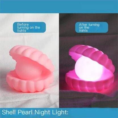 Pearl Shell Night Lamp Decorate Desk Lights Nursery Toy Lamp Led Pearl Shell Night Lights for Bedroom & Home (Small Battery Operated) - Image 6