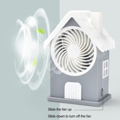 Mini House Fan House Design Rechargeable Portable Personal Desk Fan For Home , Office & Kids Use (Battery Not Include) - Image 3