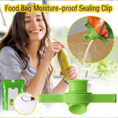 Food Storage Sealing Clip Solid Color Seal Pour Bag Clip Snack Bag Clip Food Bag Sealing Clip Sealing Clamp with Cap Kitchen Chip Bag Clips (1 Pc) - Image 5